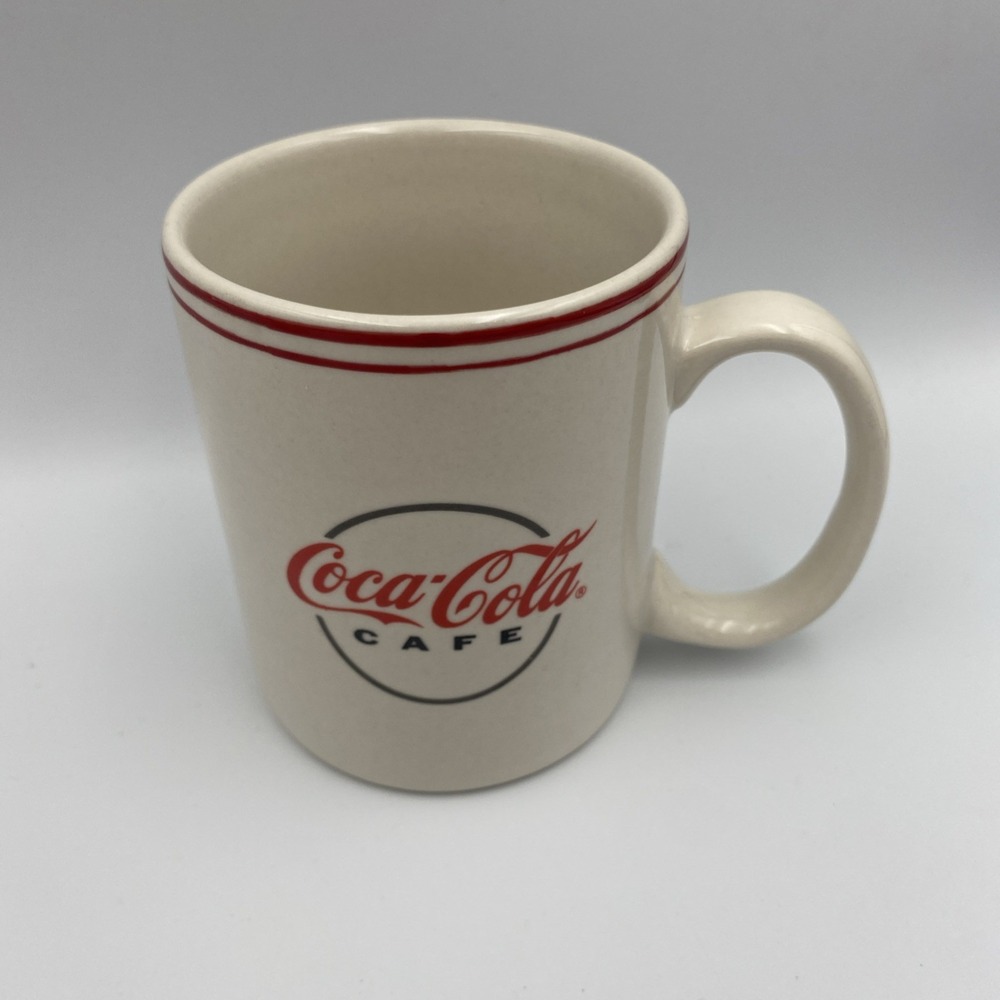 Lot Set of 2 Coca-Cola Cafe Mug White Red Coffee Cup Mug Gibson 2003 - Picture 2 of 9